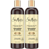 Pack SheaMoisture 2×473 ml, idéal pour cheveux propres et hydratés.