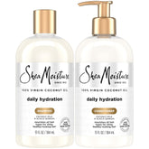 SheaMoisture Shampoing et Après-shampoing : bouteilles visibles et hydratation quotidienne.