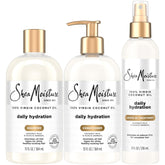 SheaMoisture Shampoing Daily Hydration – bouteille lumineuse, hydratation durable pour cheveux secs.