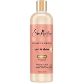 Shampooing SheaMoisture Coco Hibiscus en bouteille, boucles définies et douceur.