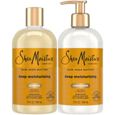 Shampoo SheaMoisture, bouteille montrant hydratation profonde pour boucles
