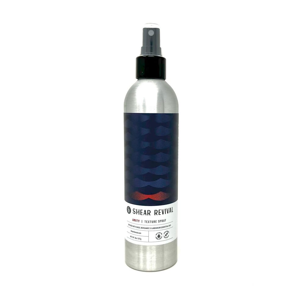 Bouteille Amity Texture Spray prête pour texture légère et tenue légère.