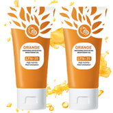 Sheghy gel-exfoliant orange pour visage en flacon, soin doux et purifiant.
