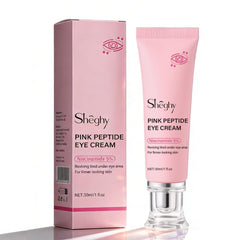Sérum Yeux Sheghy PDRN rose peptide – flacon, hydratation ciblée.