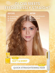 Cheveux brillants et soyeux après l utilisation de l huile SHEGLAM 24K Glow.