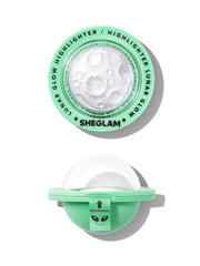 SHEGLAM Enlumineur Lunaire emballage minimaliste prêt à ranger rapidement.