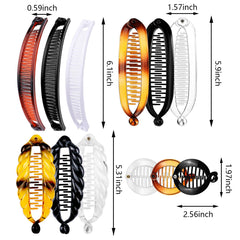 Barrettes banane SHEHARUHI blanche, maintien élégant.