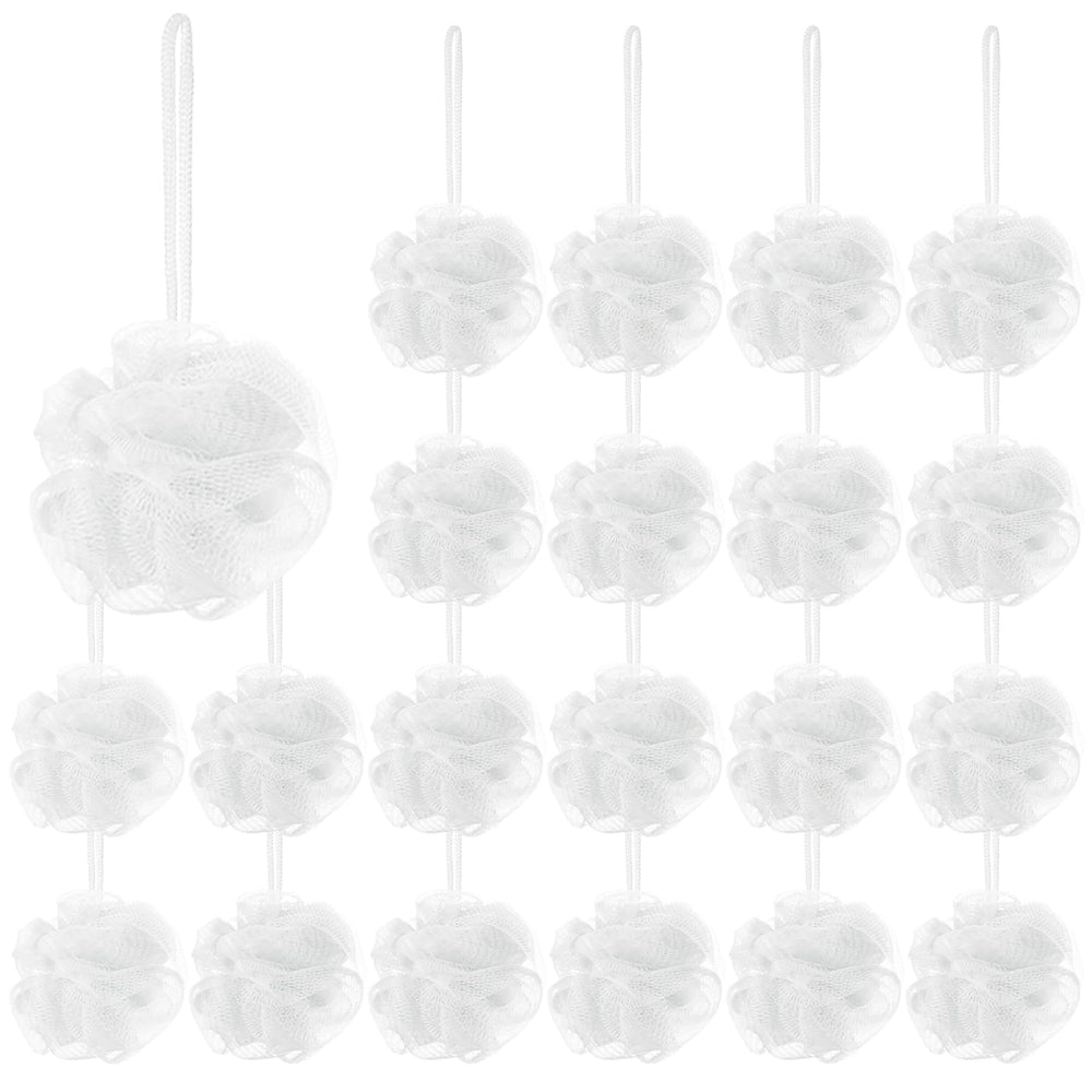 Shellwei louffe-douche format voyage blanc, exfoliation douce pour peau saine pendant le voyage