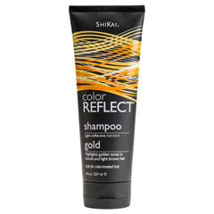 ShiKai Color Reflect Gold Shampoo, flacon, révèle les tons dorés et prolonge l'éclat de la couleur