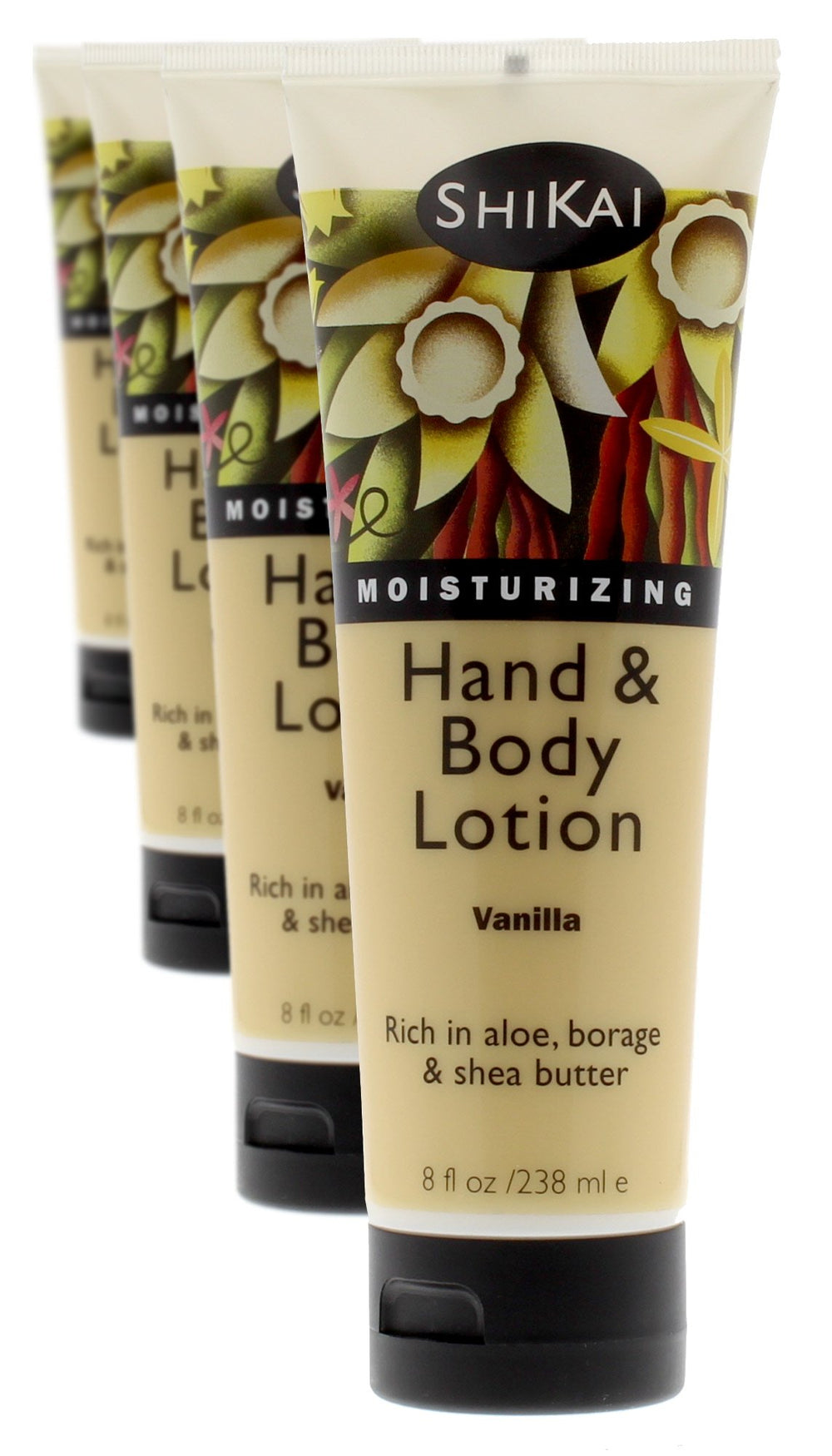 ShiKai Vanille Lotion Mains et Corps, bouteille 8oz, hydratation durable