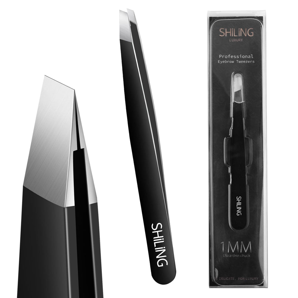 Pinces SHILING à pointe ultra-fine 1 mm pour précision des sourcils.