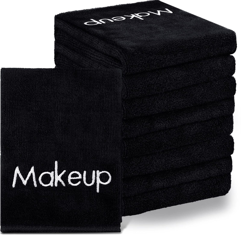 Shimeyao serviettes maquillage noires - douce et réutilisables pour le visage.