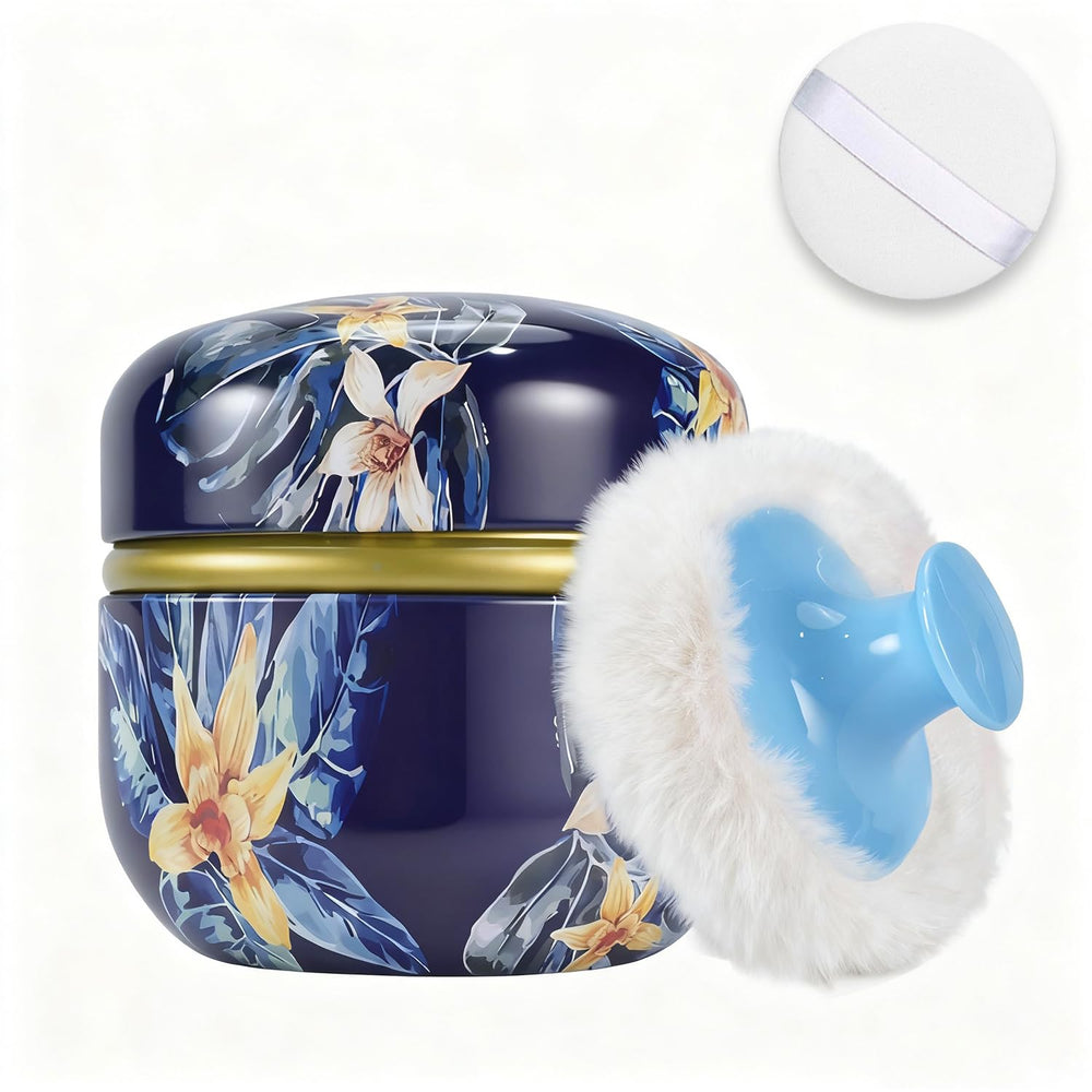 SHIMIDO poudre corporelle et pot en étain, rangement portable idéal pour voyage.