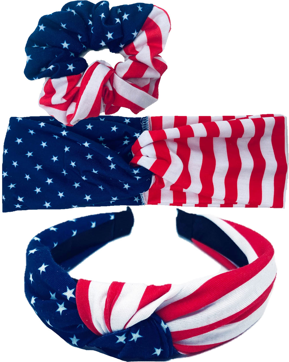 Shimmer Anna Shine bandeau twist patriotique pour un look confortable