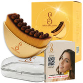 Brosse Shine Dreammy lymphatique visage en gros plan, poils PBT ultra-doux pour peau apaisée.