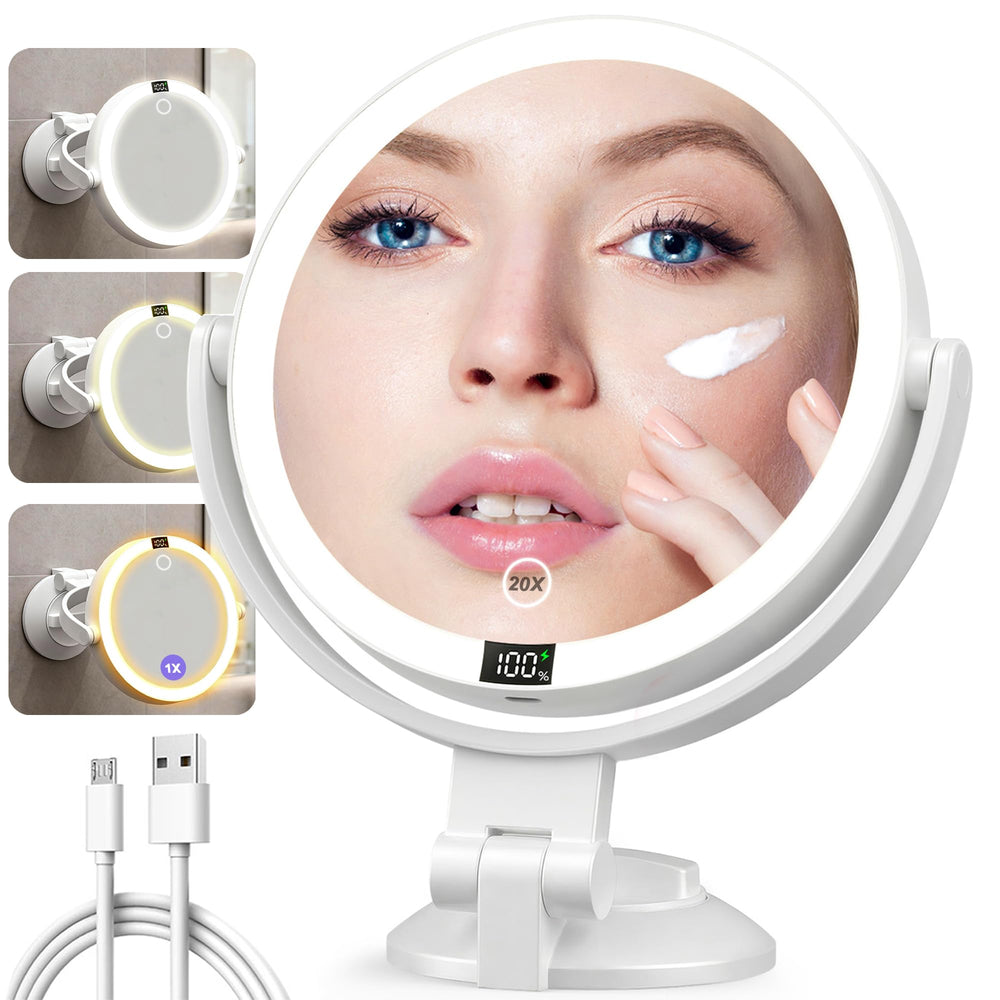 Shinowa Miroir maquillage 20x, vue avant, parfait pour un maquillage global.