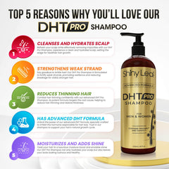 Shiny Leaf DHT Pro Shampooing: gros plan sur Procapil et Capixyl, soutien croissance