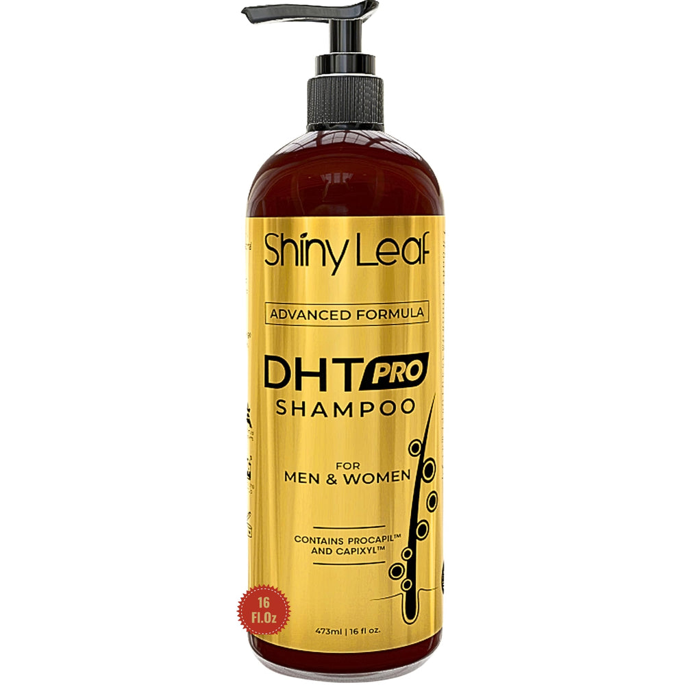 Shiny Leaf DHT Pro Shampooing: bouteille, cheveux plus épais grâce à la formule avancée