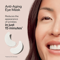 Application rapide du masque yeux Benefiance, ridules potentiellement atténuées en 15 minutes.