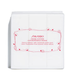 Shiseido Coton Visage – 165 carrés, douceur luxueuse pour le soin quotidien.