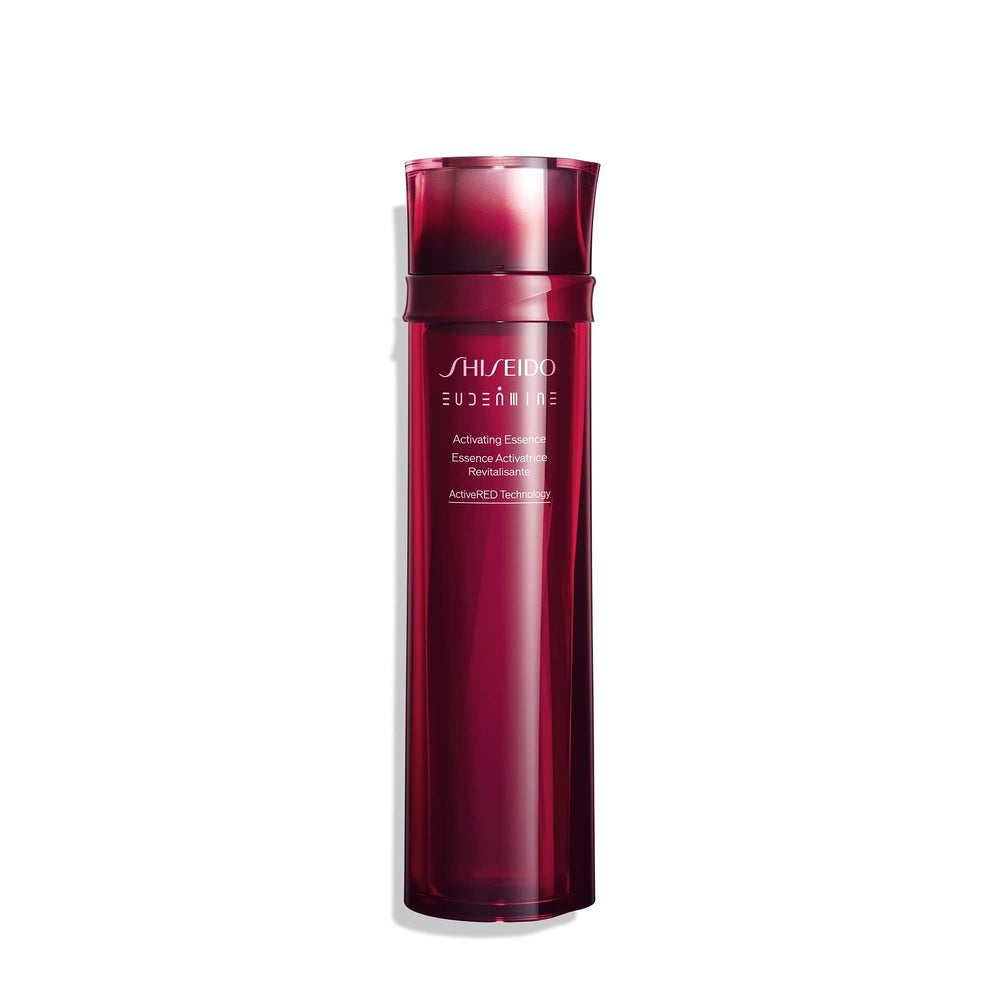 Shiseido Eudermine Essence, bouteille claire pour hydratation durable et teint lumineux.