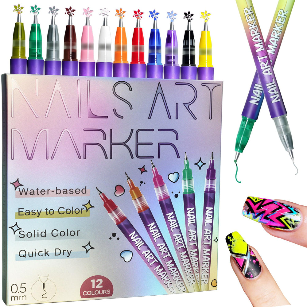 SHLLAR ensemble-stylo-art-ongles-12-couleurs: rendu pigmenté et précis pour motifs