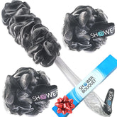 Shower Bouquet charcoal back-scrubber for easy back cleansing
