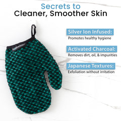 Shower Bouquet: gant exfoliant intérieur doux, confort pendant le gommage.