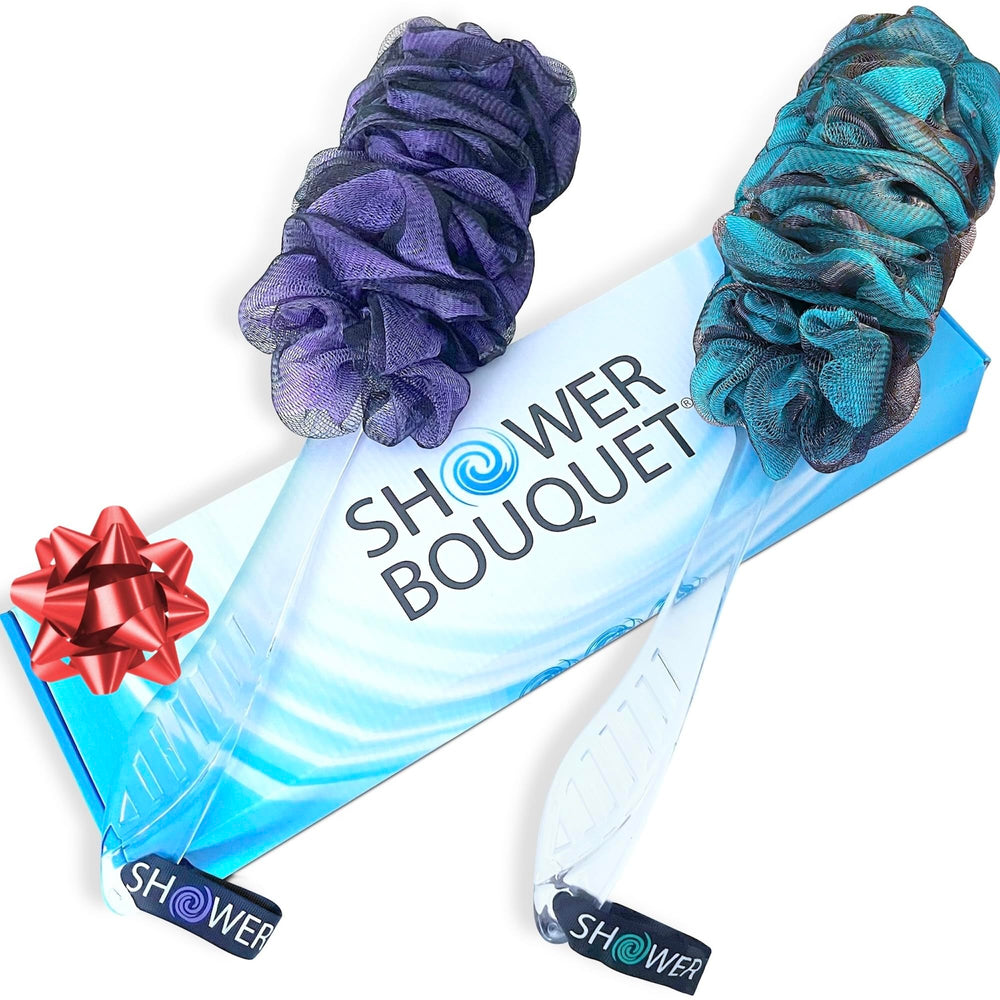 Shower Bouquet luffa charbon dos gommage, purifie et exfolie en douceur.
