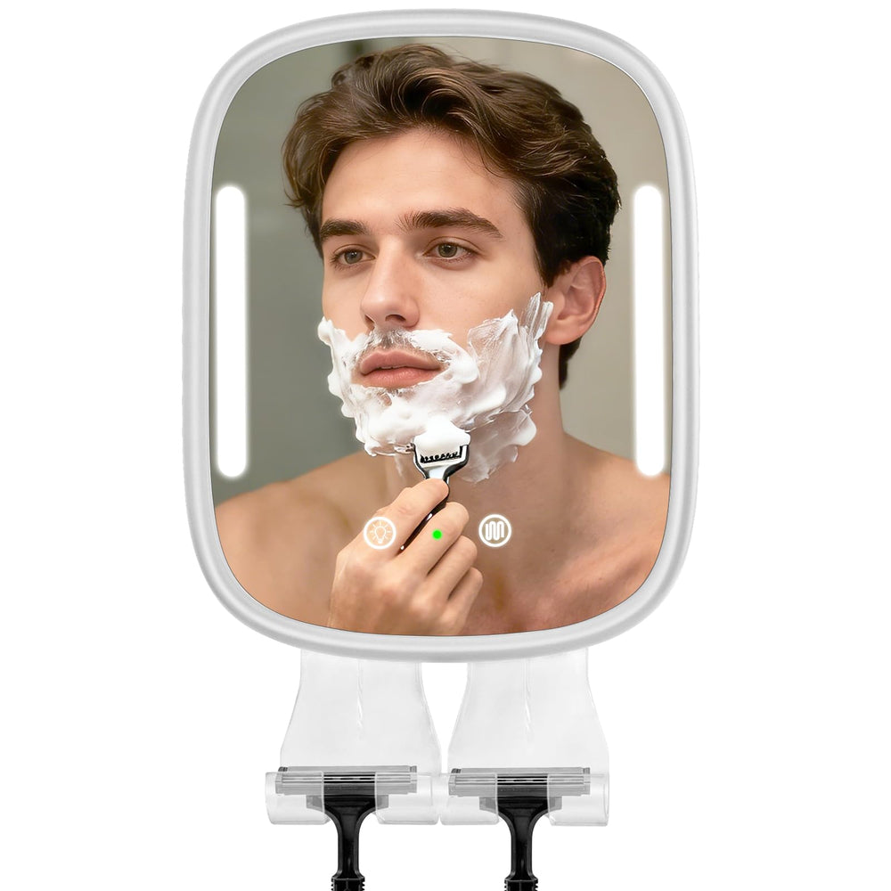 Miroir Showvigor anti-brouillard avec LED pour un rasage clair dans la douche.