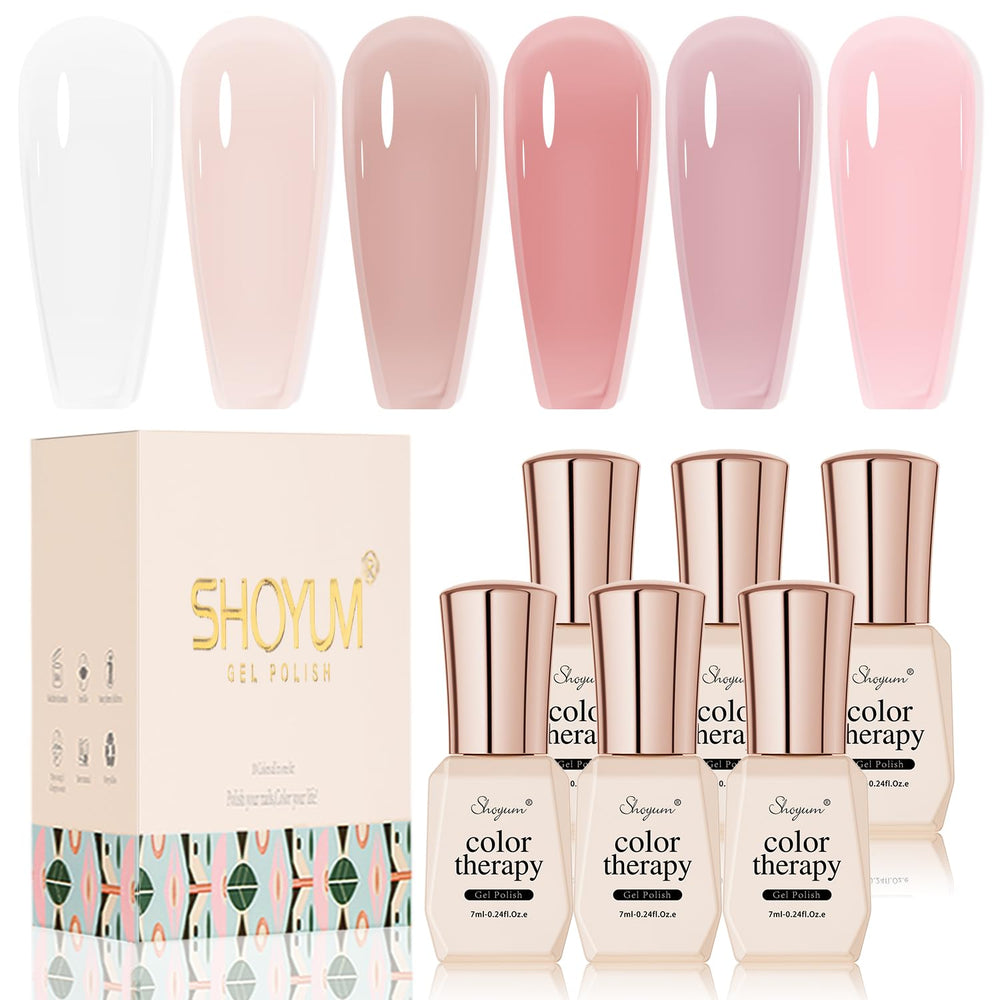 Vernis gel SHOYUM blanc lait nude en flacon translucide pour fini discret et élégant.