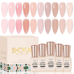 SHOYUM vernis-gel rose clair, palette de 10 teintes pour varier les looks à domicile.