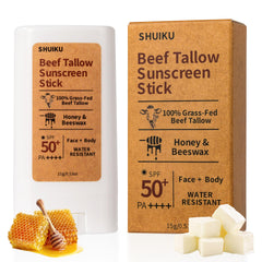 SHUIKU bâton solaire SPF50 pour visage et corps, pratique et portable.