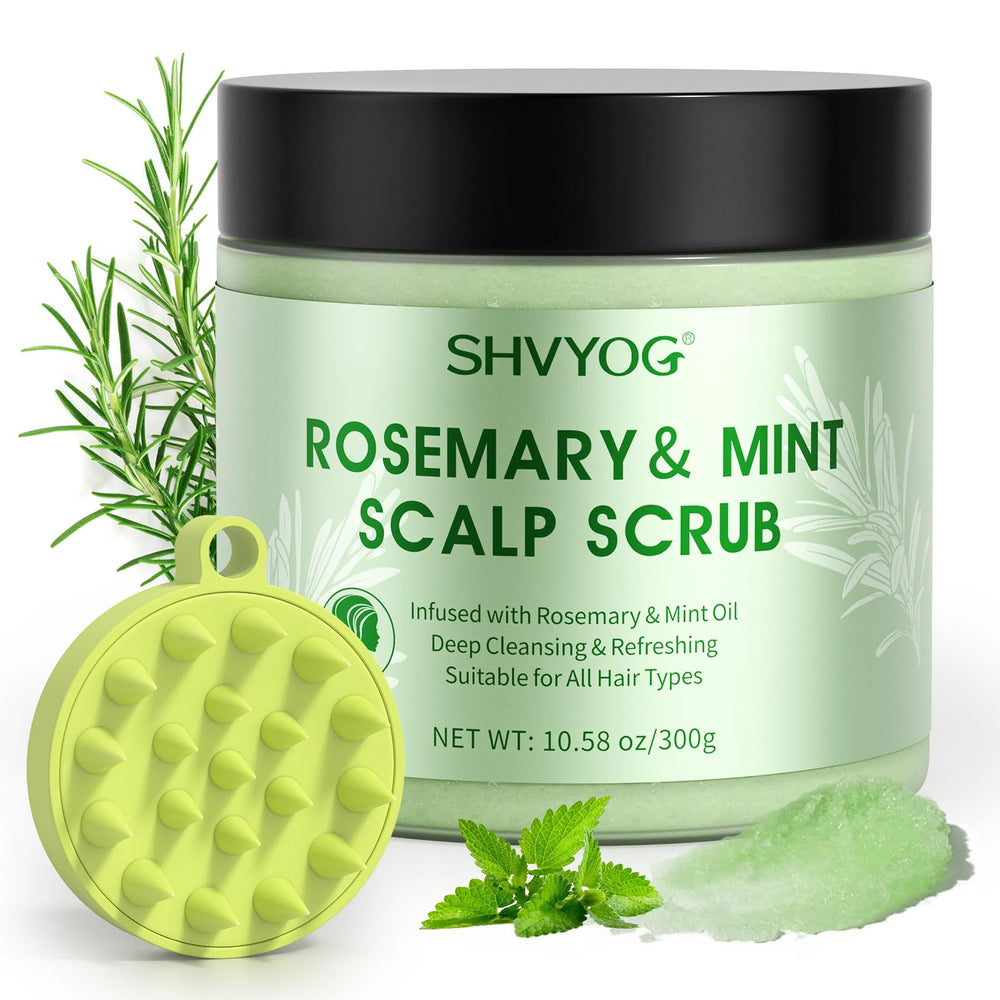 SHVYOG Scrub Cuir Chevelu Romarin: exfolie en douceur et laisse le cuir chevelu propre et nourri.