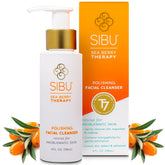 Sibu nettoyant visage argousier en bouteille – hydratation douce et efficace.
