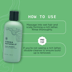 Sienna Naturals HAPI Shampoing, mousse-cremeuse, nettoie en douceur et hydrate le cuir chevelu.
