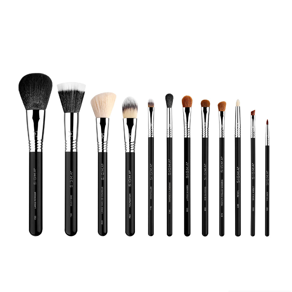 Ensemble Sigma Beauty pinceaux visage et yeux, précision professionnelle.