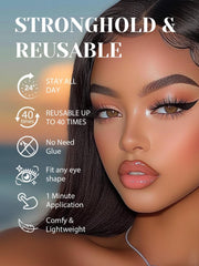 Sikkis 3D mink-look lashes emphasize lightweight, comfortable all-day wear.