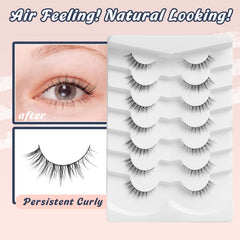 Siligli cils effet plume 3D, volume naturel et double croisé à la racine.