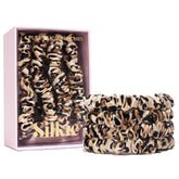 Silkie ensemble x4 soie Mulberry imprimé léopard noir et marron pour un look chic.