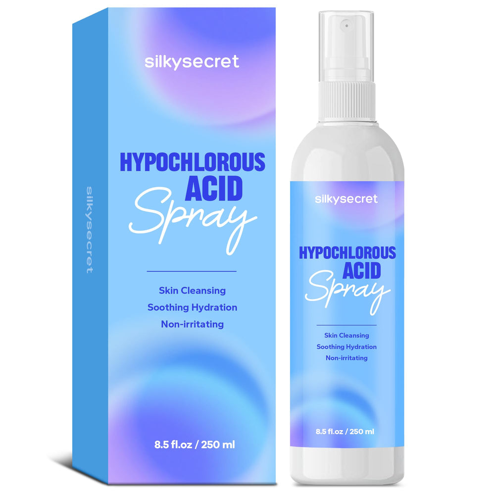 SilkySecret HOCL spray, bouteille 8,45 oz, soin rapide des irritations cutanées.