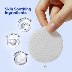 SilkyShark pad exfoliant application rapide – swipe facile pour texture plus uniforme.
