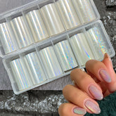 SILPECWEE Aurora – feuilles transfert sur ongles, rendu scintillant et durable.