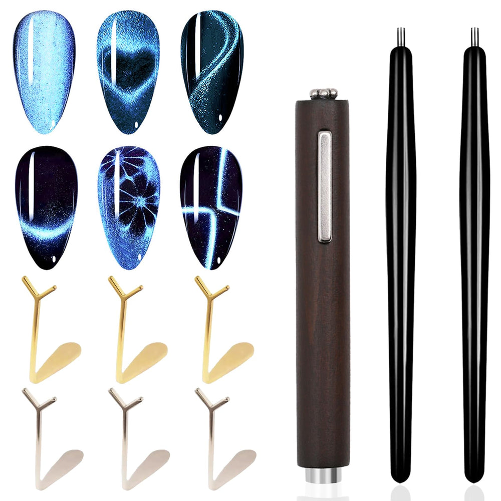 SILPECWEE cœur œil-chat magnétique pour ongles, motif élégant.
