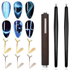 SILPECWEE cœur œil-chat magnétique pour ongles, motif élégant.