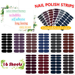 SILPECWEE pochette de bandes ongles solides pour différents looks