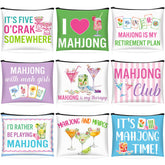 Trousse Mahjong SilTriangle multicolore, parfaite pour ranger maquillage en déplacement.