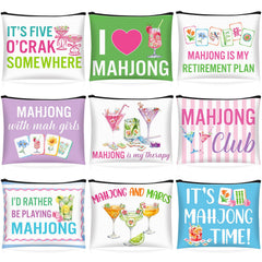 Trousse Mahjong SilTriangle multicolore, parfaite pour ranger maquillage en déplacement.