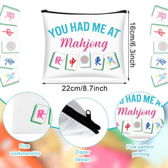 Sac maquillage Mahjong SilTriangle style n°2, fermeture zippée sécurisée lors des déplacements