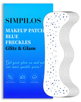 Simpilos emballage patchs paillettes bleues et étoiles, cadeau festif.